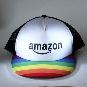 Amazon Pride Hat Men One Size Snapback Rainbow Brim
